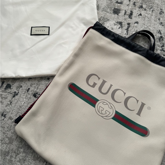 Gucci Leather Drawstring Backpack - Picture 2 of 13